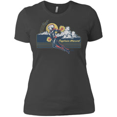 Marvel Captain Marvel Flight Clouds Vintage Women Cotton T-Shirt Women Cotton T-Shirt - parenttees