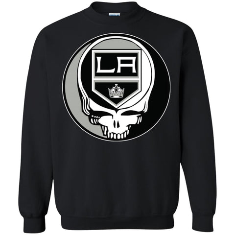 Los Angeles Kings Grateful Dead Steal Your Face Hockey Nhl Shirts Crewneck Pullover Sweatshirt Black / S Crewneck Pullover Sweatshirt - parenttees