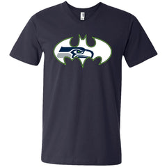 We Are The Seattle Seahawks Batman Nfl Mashup Men V-Neck T-Shirt Men V-Neck T-Shirt - parenttees