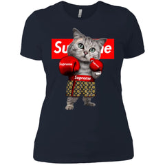 Supreme Boxing Cat Best Funny T-shirt Women Cotton T-Shirt Women Cotton T-Shirt - parenttees