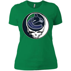 Vancouver Canucks Grateful Dead Steal Your Face Hockey Nhl Shirts Women Cotton T-Shirt Women Cotton T-Shirt - parenttees