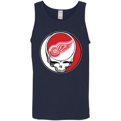 Detroit Red Wings Grateful Dead Steal Your Face Hockey Nhl Shirts Men Cotton Tank Men Cotton Tank - parenttees