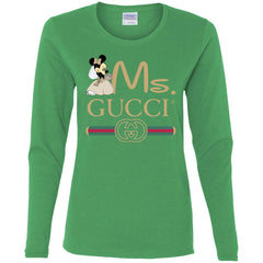 Gucci Couple Disney Ms Minnie Valentine's Day T-shirt Women Long Sleeve Shirt Women Long Sleeve Shirt - parenttees