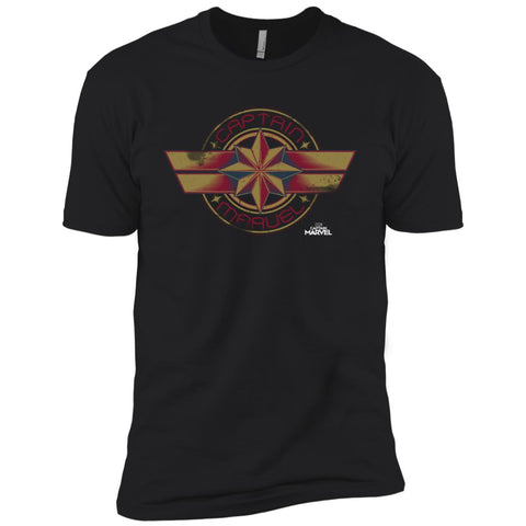 Captain Marvel Color Fade Circle Logo Badge Men Short Sleeve T-Shirt Black / X-Small Men Short Sleeve T-Shirt - parenttees