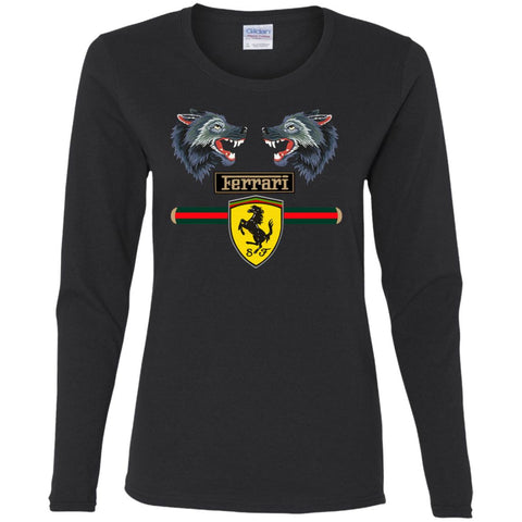 Gucci Ferrari Shirt Women Long Sleeve Shirt Black / S Women Long Sleeve Shirt - parenttees