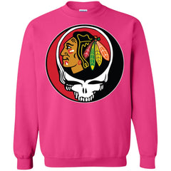 Chicago Blackhawks Grateful Dead Steal Your Face Hockey Nhl Shirts Crewneck Pullover Sweatshirt Crewneck Pullover Sweatshirt - parenttees