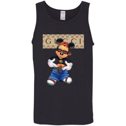 Gucci Logo Shirt Mickey Mouse T-shirt Men Cotton Tank Black / X-Small Men Cotton Tank - parenttees