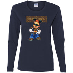 Louis Vuitton Mickey Mouse Cartoon T-shirt Women Long Sleeve Shirt Women Long Sleeve Shirt - parenttees