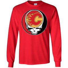 Calgary Flames Grateful Dead Steal Your Face Hockey Nhl Shirts Men Long Sleeve Shirt Men Long Sleeve Shirt - parenttees