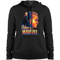 Captain Marvel Bold Sunset Portrait Women Hooded Sweatshirt