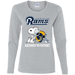 Los Angeles Rams Gateway To Victory Super Bowl 2019 Snoopy Football Nfl Women Long Sleeve Shirt