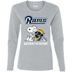 Los Angeles Rams Gateway To Victory Super Bowl 2019 Snoopy Football Nfl Women Long Sleeve Shirt Women Long Sleeve Shirt - parenttees