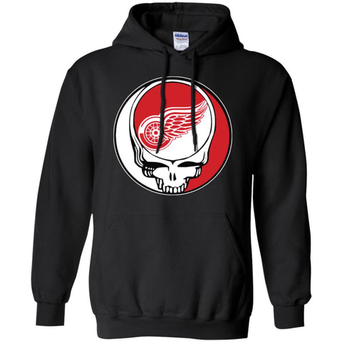 Detroit Red Wings Grateful Dead Steal Your Face Hockey Nhl Shirts Pullover Hoodie Sweatshirt Black / S Pullover Hoodie Sweatshirt - parenttees