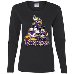 Mickey Mouse Minnesota Vikings American Football Nfl Sports Shirt Women Long Sleeve Shirt