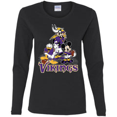 Mickey Mouse Minnesota Vikings American Football Nfl Sports Shirt Women Long Sleeve Shirt Women Long Sleeve Shirt - parenttees