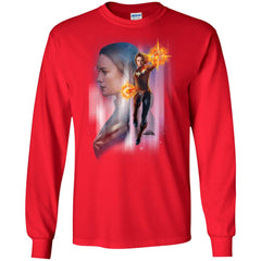 Captain Marvel Flying Space Portrait Men Long Sleeve Shirt Men Long Sleeve Shirt - parenttees