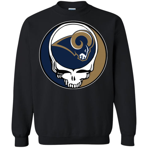 Los Angeles Rams Grateful Dead Steal Your Face Football Nfl Shirts Crewneck Pullover Sweatshirt Black / S Crewneck Pullover Sweatshirt - parenttees