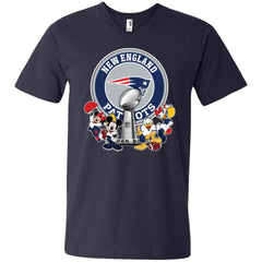 New England Patriots Super Bowl 2019 Mickey Minnie Mouse Donald Daisy Duck Football Nfl Men V-Neck T-Shirt Men V-Neck T-Shirt - parenttees