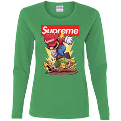 Supreme Mario Gaming T-shirt Women Long Sleeve Shirt Women Long Sleeve Shirt - parenttees