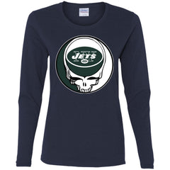 New York Jets Grateful Dead Steal Your Face Football Nfl Shirts Women Long Sleeve Shirt Women Long Sleeve Shirt - parenttees