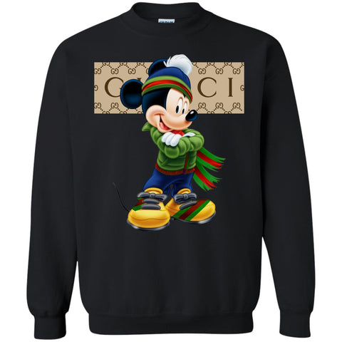 Gucci Trending Mickey T-shirt Crewneck Pullover Sweatshirt Black / S Crewneck Pullover Sweatshirt - parenttees