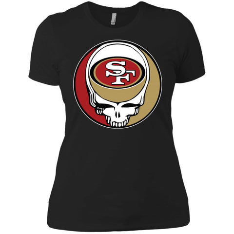 San Francisco 49ers Grateful Dead Steal Your Face Football Nfl Shirts Women Cotton T-Shirt Black / X-Small Women Cotton T-Shirt - parenttees