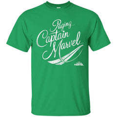 Captain Marvel Paging Distressed Cursive Men Cotton T-Shirt Men Cotton T-Shirt - parenttees