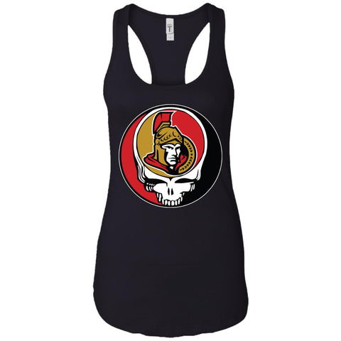 Ottawa Senators Grateful Dead Steal Your Face Hockey Nhl Shirts Women Tank Top Black / X-Small Women Tank Top - parenttees