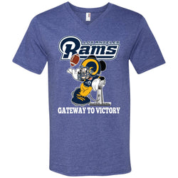 Los Angeles Rams Gateway To Victory Super Bowl 2019 Mickey Mouse Football Nfl Men V-Neck T-Shirt