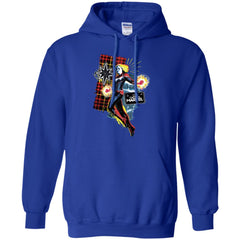 Captain Marvel Plaid Jean Patched Portrait Pullover Hoodie Sweatshirt Pullover Hoodie Sweatshirt - parenttees