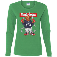 Supreme Bear Hot Trending T-shirt Women Long Sleeve Shirt Women Long Sleeve Shirt - parenttees