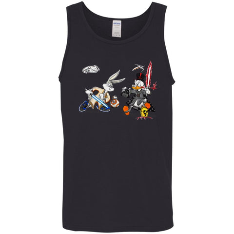 Star Wars T-shirts Rabbit Vs Duck Donald Funny Men Cotton Tank Black / X-Small Men Cotton Tank - parenttees