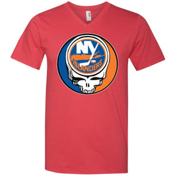 New York Islanders Grateful Dead Steal Your Face Hockey Nhl Shirts Men V-Neck T-Shirt