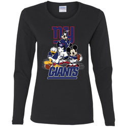 Mickey Mouse New York Giants American Football Nfl Sports Shirt Women Long Sleeve Shirt