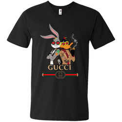 Gucci Trending T-shirt Rabbit And Donald T-shirt Men V-Neck T-Shirt