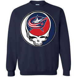 Columbus Blue Grateful Dead Steal Your Face Hockey Nhl Shirts Crewneck Pullover Sweatshirt