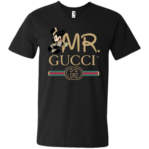 Gucci Couple Disney Mickey Valentine's Day T-shirt Men V-Neck T-Shirt Black / S Men V-Neck T-Shirt - parenttees