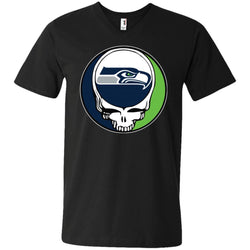 Seattle Seahawks Grateful Dead Steal Your Face Football Nfl Shirts Men V-Neck T-Shirt