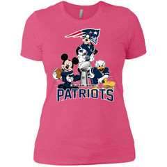 Nfl - New England Patriots Donald Duck Goofy Mickey Mouse Super Bowl 2019 Football Women Cotton T-Shirt Women Cotton T-Shirt - parenttees