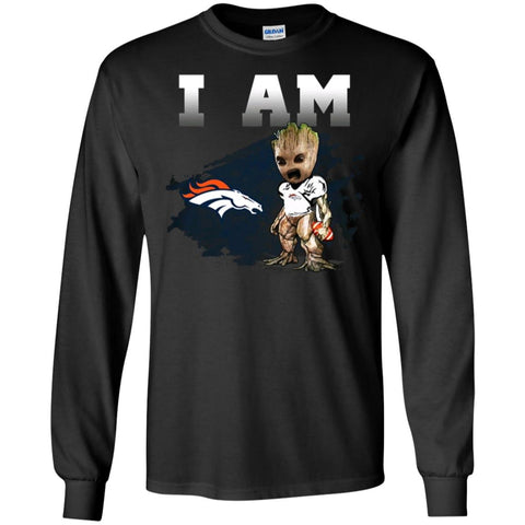 Nfl Denver Broncos I Am Groot T-shirt Men Long Sleeve Shirt Black / S Men Long Sleeve Shirt - parenttees