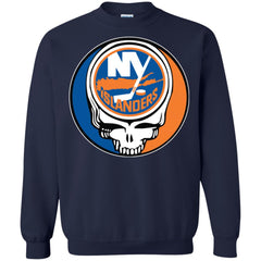 New York Islanders Grateful Dead Steal Your Face Hockey Nhl Shirts Crewneck Pullover Sweatshirt Crewneck Pullover Sweatshirt - parenttees