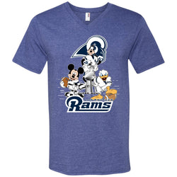 Nfl – Los Angeles Rams Donald Duck Goofy Mickey Mouse Super Bowl 2019 Football Men V-Neck T-Shirt