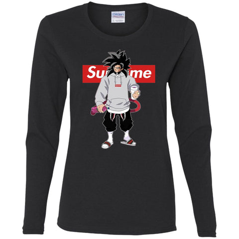 Supreme Dragon Ball Goku Best T-shirt Women Long Sleeve Shirt Black / S Women Long Sleeve Shirt - parenttees