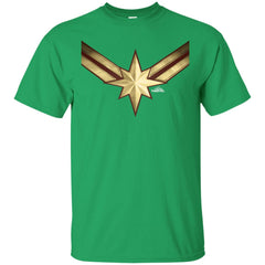 Captain Marvel Gleaming Chest Logo Men Cotton T-Shirt Men Cotton T-Shirt - parenttees