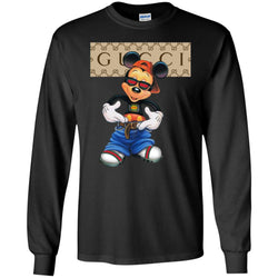 Gucci Logo Shirt Mickey Mouse T-shirt Men Long Sleeve Shirt