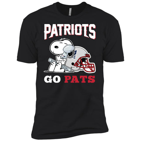 Go Pats - New England Patriots Super Bowl 2019 Snoopy Football Nfl Men Short Sleeve T-Shirt Black / X-Small Men Short Sleeve T-Shirt - parenttees