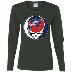 Columbus Blue Grateful Dead Steal Your Face Hockey Nhl Shirts Women Long Sleeve Shirt