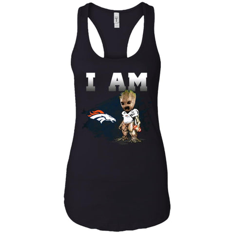 Nfl Denver Broncos I Am Groot T-shirt Women Tank Top Black / X-Small Women Tank Top - parenttees