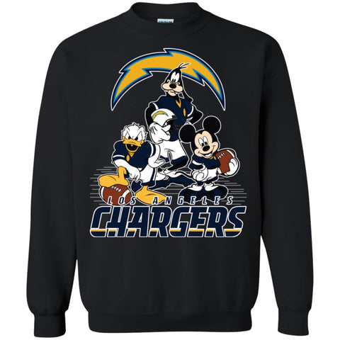 Mickey Mouse Los Angeles Chargers American Football Nfl Sports Shirt Crewneck Pullover Sweatshirt Black / S Crewneck Pullover Sweatshirt - parenttees