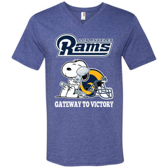 Los Angeles Rams Gateway To Victory Super Bowl 2019 Snoopy Football Nfl Men V-Neck T-Shirt Men V-Neck T-Shirt - parenttees